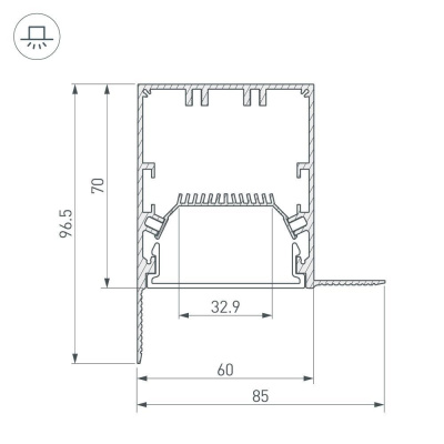 Коннектор L-образный внутренний Arlight SL-Linia55-Fantom-EDGE 030136